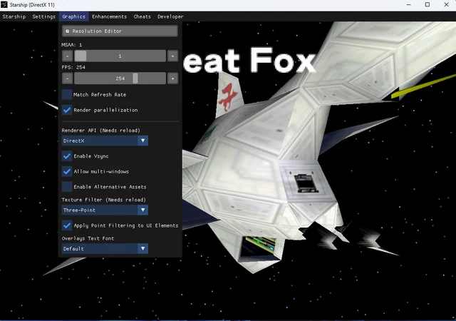 Gameplay screenshot of Star Fox 64