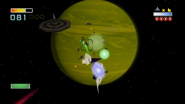 Gameplay screenshot of Star Fox 64