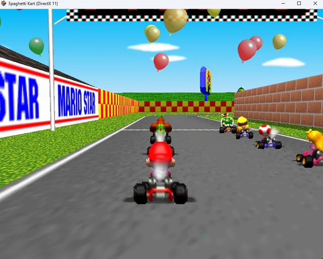 Gameplay screenshot of Mario Kart 64