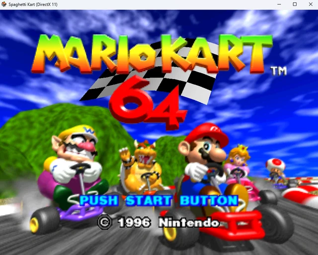 Gameplay screenshot of Mario Kart 64